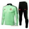 Manchester United Trainings Sweatshirt Pak Quarter-zip 2022-23 Groene - Heren